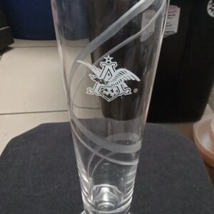 Vintage Anhieser Busch Clear Etched Glass Pilsner 6pc Super Hard To Find Rare